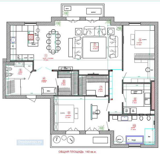 Фото из портфолио Трехкомнатная квартира 140 кв. м в Москве, классический стиль – фотографии дизайна интерьеров на INMYROOM
