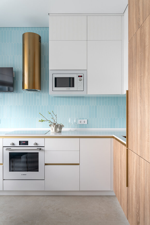 Фотография: Кухня и столовая в стиле Современный, Малогабаритная квартира, Квартира, Проект дня, Москва, Монолитный дом, до 40 метров, Екатерина Титова – фото на INMYROOM