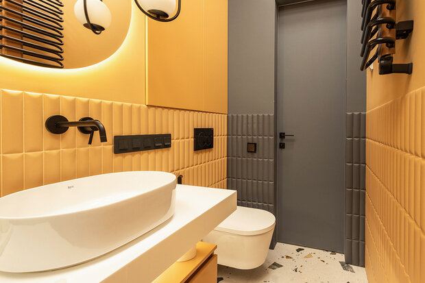 Фотография: Ванная в стиле Современный, Минимализм, Квартира, Проект недели, Москва, 2 комнаты, до 40 метров, 40-60 метров, Dragonfly – фото на INMYROOM