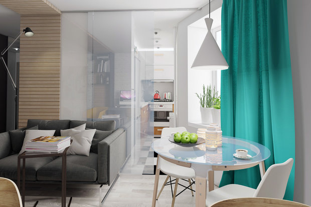 Фото из портфолио дизайн квартиры в 24 кв.м для молодой семьи из двух человек – фотографии дизайна интерьеров на INMYROOM