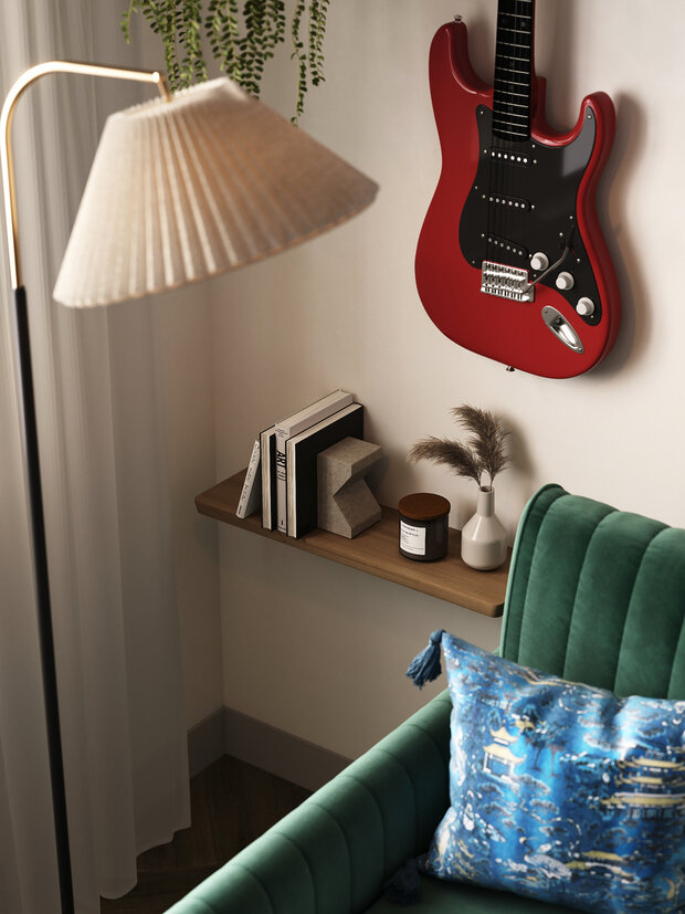 Фотография: Гостиная в стиле Современный, Эклектика, Квартира, Проект дня, Москва, Ирина Собыленская, П-44, Панельный дом, 2 комнаты, 40-60 метров, Винтажный – фото на INMYROOM