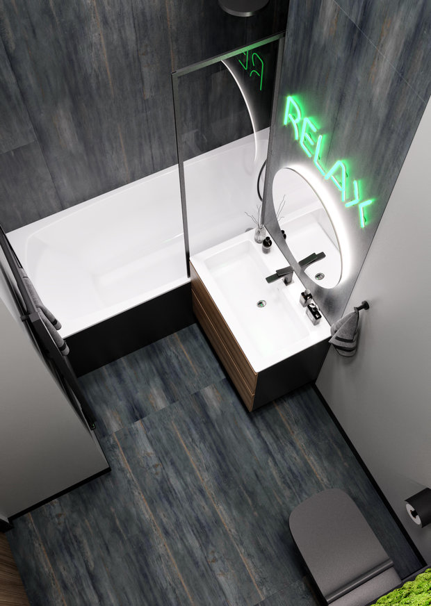 Фотография: Ванная в стиле Минимализм, Современный, Квартира, Студия, Проект недели, Москва, Татьяна Безверхая, 40-60 метров, TB Design – фото на INMYROOM