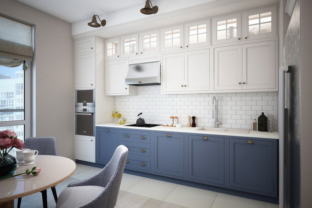 Фотография: Кухня и столовая в стиле Прованс и Кантри, Современный, Квартира, Проект недели, Санкт-Петербург, новостройка, Светлана Иванова, Кирпичный дом, Монолитный дом, 2 комнаты, 60-90 метров – фото на INMYROOM