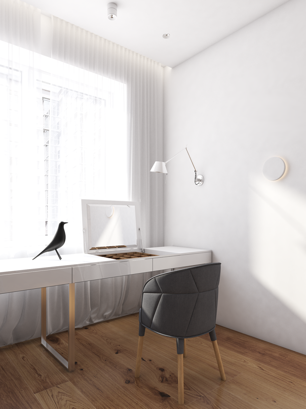 Фотография: Кабинет в стиле Современный, Квартира, Минимализм, Проект недели, Санкт-Петербург, Монолитный дом, 2 комнаты, Более 90 метров, Background studio – фото на INMYROOM