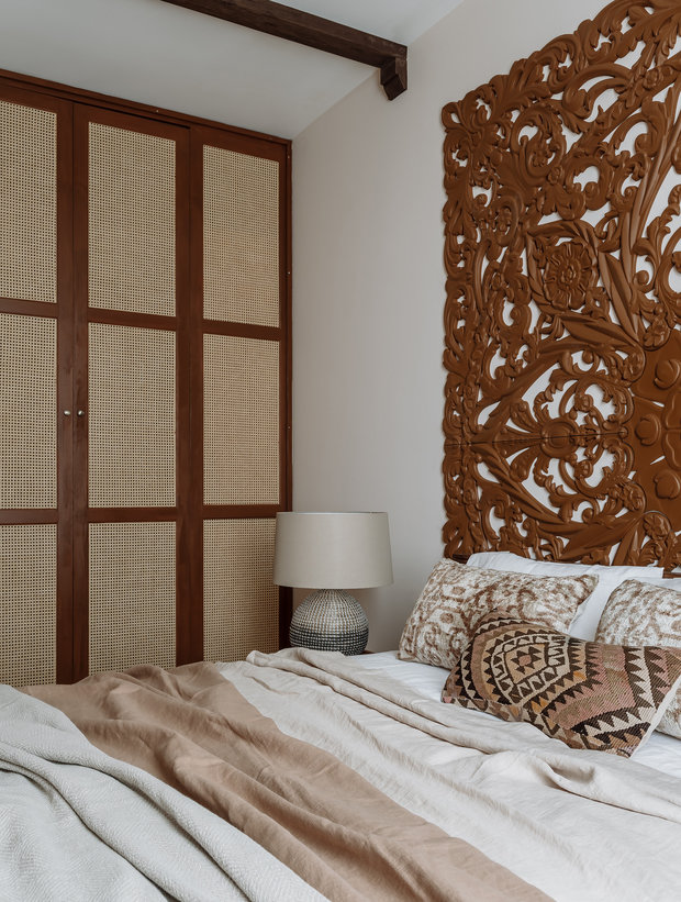 Фотография: Спальня в стиле Восточный, Эклектика, Квартира, Проект дня, Москва, 3 комнаты, 60-90 метров, Виолетта Голубева – фото на INMYROOM