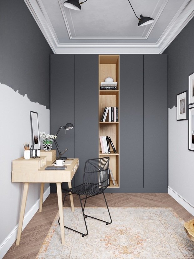 Фотография: Кабинет в стиле Лофт, Эклектика, Квартира, Проект недели, Москва, 3 комнаты, 60-90 метров, Анна Показаньева – фото на INMYROOM