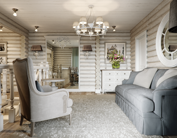 Фотография: Гостиная в стиле Прованс и Кантри, Дом, Проект недели, Подмосковье, Московская область, 4 и больше, Более 90 метров, Новоглаголево, Евгений Жданов, Студия GP Project, Павел Годяев – фото на INMYROOM