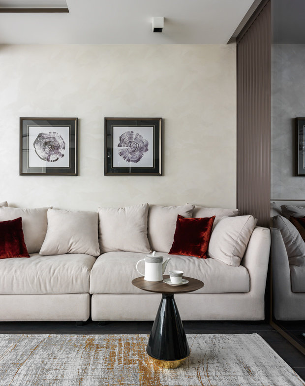 Интерьер гостиной в стиле минимализм с элементами современного дизайна
