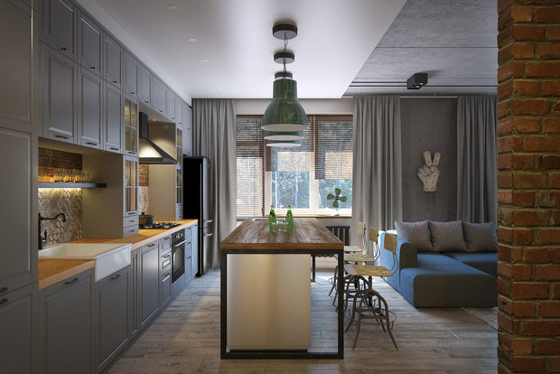 Фотография: Кухня и столовая в стиле Лофт – фото на INMYROOM