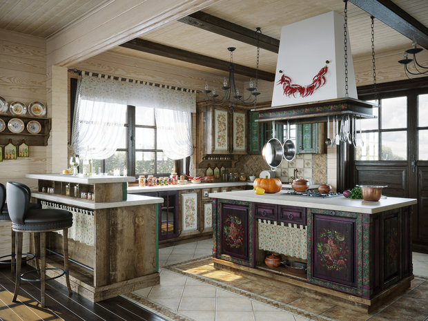 Фото из портфолио Кухня в загородном доме – фотографии дизайна интерьеров на INMYROOM