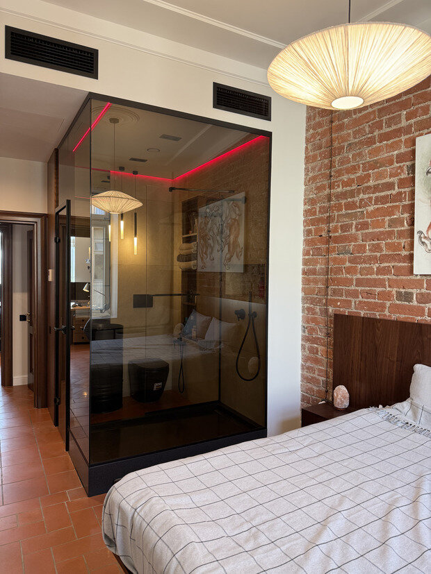 Фотография: Ванная в стиле Лофт, Современный, Эклектика, Винтажный, Квартира, Проект дня, Москва, Кирпичный дом, 3 комнаты, 60-90 метров, Сабина Неровня, современный с элементами классики и лофта – фото на INMYROOM
