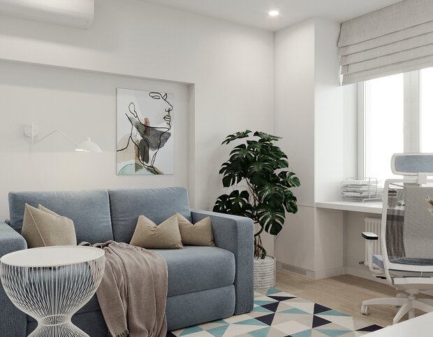 Фотография: Гостиная в стиле Современный, Минимализм, Квартира, Советы, Башня Вулыха, Студия дизайна Максимаджи – фото на INMYROOM