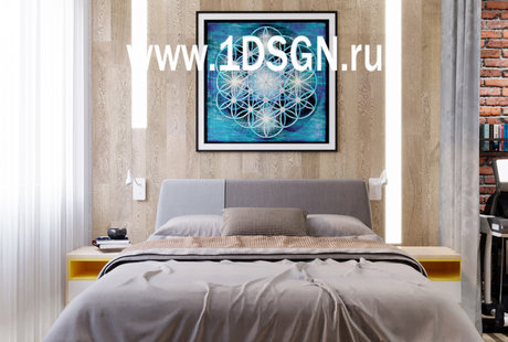 Дизайн интерьера Гостиная-прихожая-спальня в квартире ЖК "Спасский мост" г. Красногорск