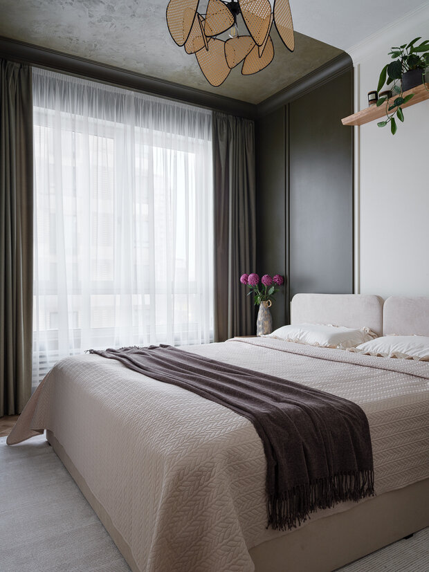 Фотография: Спальня в стиле Современный, Квартира, Москва, Монолитный дом, 4 и больше, Более 90 метров, Эксклюзивные проекты, ЖК «Holland Park», минимализм с элементами современного дизайна, Татьяна Казьмина – фото на INMYROOM