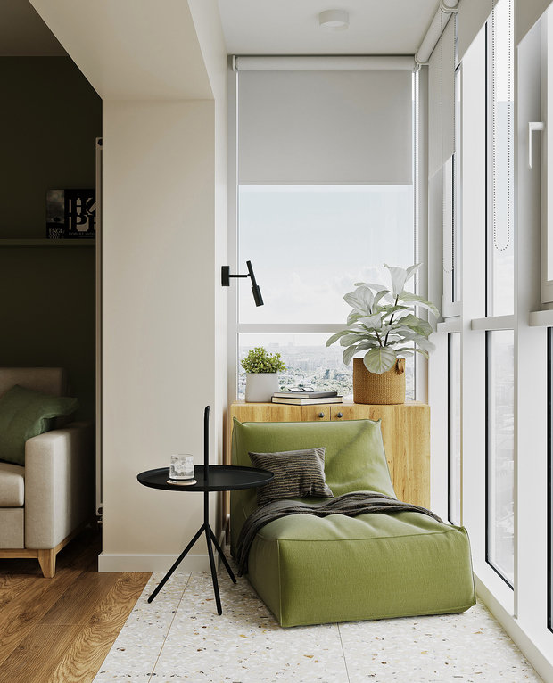 Фотография: Балкон в стиле Современный, Квартира, Проект недели, Санкт-Петербург, 1 комната, 40-60 метров, Finterio – фото на INMYROOM