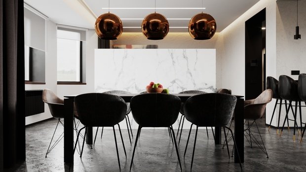 Фото из портфолио Жилой дом в Москве 240 m2 – фотографии дизайна интерьеров на INMYROOM