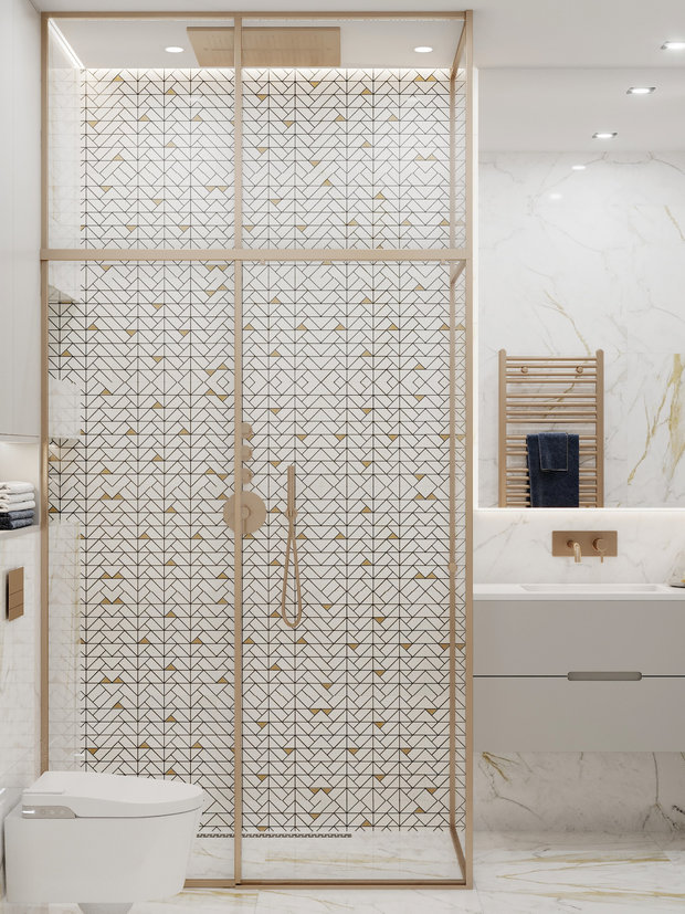 Визуализация ванной комнаты в современном стиле