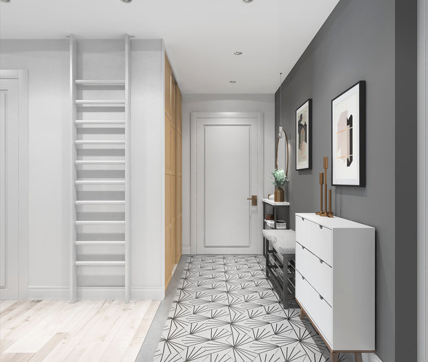 Фотография: Прихожая в стиле Скандинавский, Современный, Квартира, Проект недели, Балашиха, Монолитный дом, 4 и больше, Более 90 метров, Нина Шуберт – фото на INMYROOM