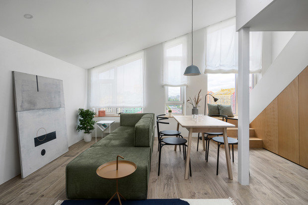 Фотография: Кухня и столовая в стиле Минимализм, Современный, Квартира, Студия, Проект недели, Киев, Ольга Бондарь, до 40 метров – фото на INMYROOM