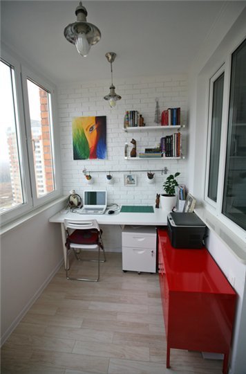 Фотография: Балкон, Терраса в стиле Лофт, Кабинет, Интерьер комнат – фото на INMYROOM