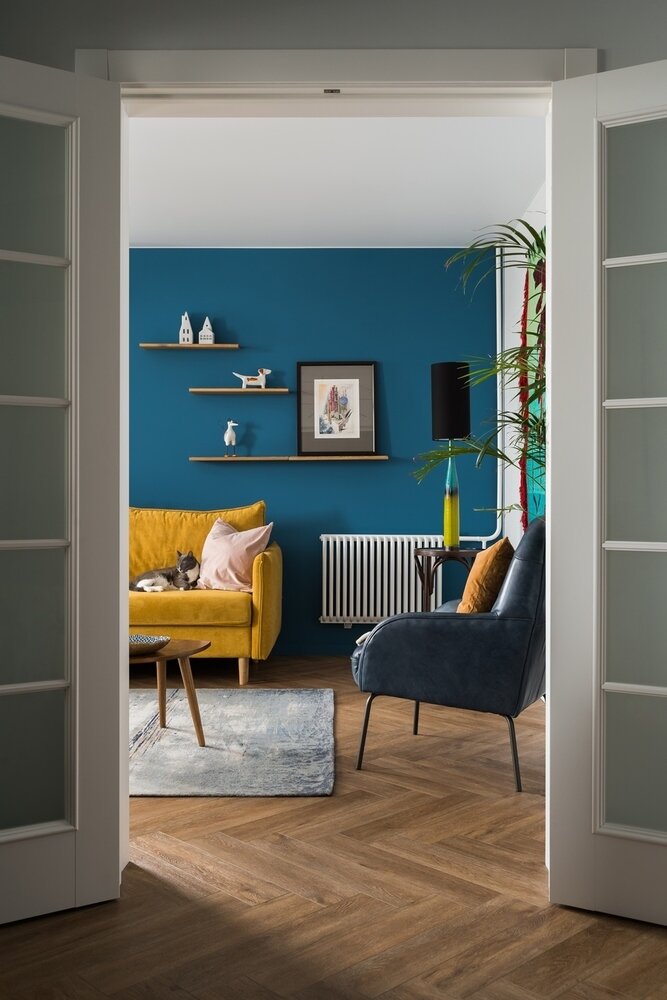 Фотография: Гостиная в стиле Современный, Квартира, Проект недели, Москва, 2 комнаты, 40-60 метров, Мила Генч – фото на INMYROOM