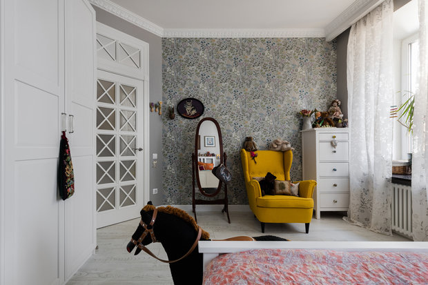 Фотография: Спальня в стиле Скандинавский, Эклектика, Квартира, Проект недели, Санкт-Петербург, 3 комнаты, Более 90 метров, Анна Плакунова – фото на INMYROOM