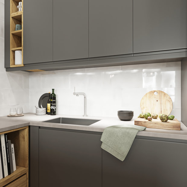 Фотография: Кухня и столовая в стиле Скандинавский, Квартира, Проект недели, Москва, 2 комнаты, 60-90 метров, Эльжбета Чегарова – фото на INMYROOM