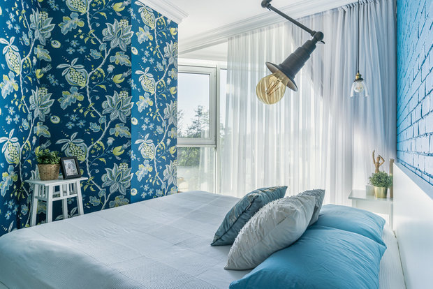 Фотография: Спальня в стиле Скандинавский, Современный, Квартира, Проект недели, Бирюзовый, 1 комната, 40-60 метров, Симферополь, Татьяна Петрова – фото на INMYROOM