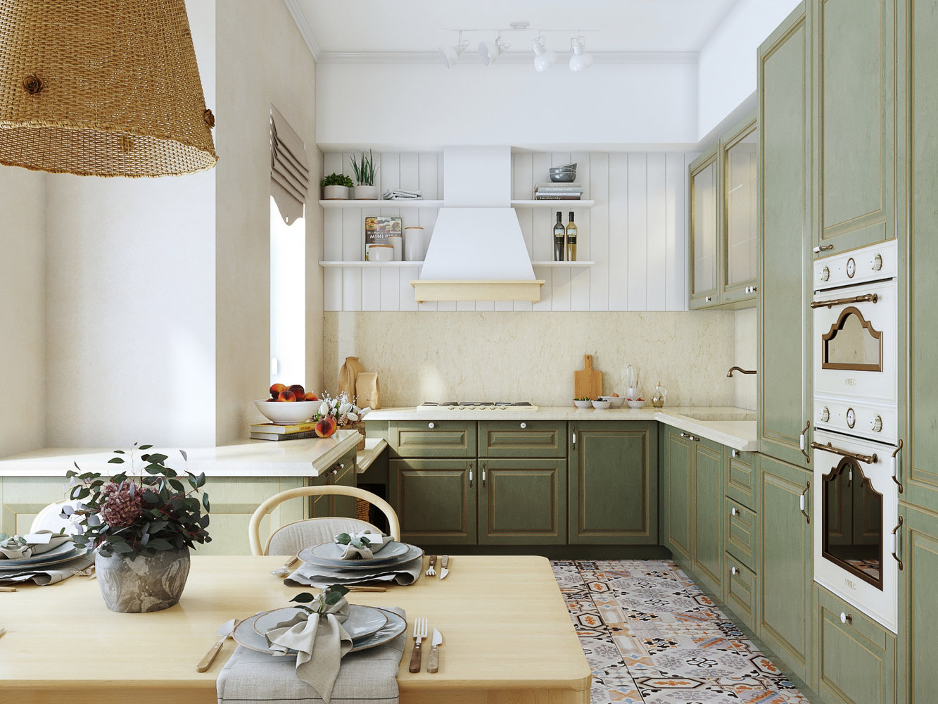 Фотография: Кухня и столовая в стиле Прованс и Кантри, Ремонт на практике, 1 комната, «Точка дизайна», Иван Миролюбов – фото на INMYROOM Фотография: Кухня и столовая в стиле Прованс и Кантри, Ремонт на практике, 1 комната, «Точка дизайна», Иван Миролюбов – фото на INMYROOM