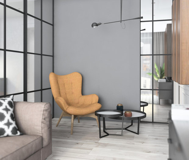 Фотография: Гостиная в стиле Скандинавский, Современный, Квартира, Проект недели, Балашиха, Монолитный дом, 4 и больше, Более 90 метров, Нина Шуберт – фото на INMYROOM