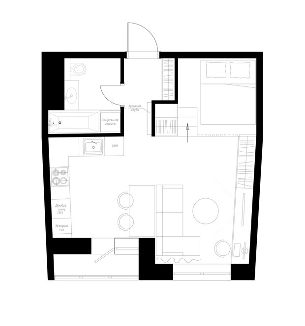 Фото из портфолио 37 квадратов для двоих – фотографии дизайна интерьеров на INMYROOM