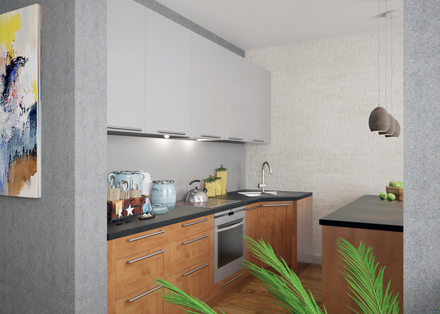 Фотография: Кухня и столовая в стиле Современный, Минимализм, Квартира, Россия, Axo Light, Белый, Проект недели, Черный, Серый, Санкт-Петербург, SLV, Hansgrohe, как построить гардеробную в квартире, Приморский район, Alloc, Iris Ceramiche, Form Us With Love, Khroma Green, Serenissima Capri CIR, Eijffinger United, Vistosi Papiro Pendant, Eijffinger Richmond, Мария Марченко, перепланировка трешки, зонирование трешки, ремонт трешки, как объединить кухню с гостиной, уютный минимализм – фото на INMYROOM