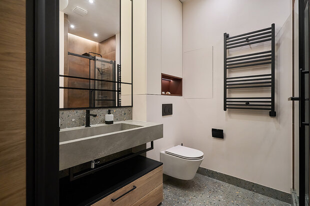 Фотография: Ванная в стиле Современный, Квартира, Проект дня, Москва, 1 комната, 40-60 метров, минимализм, современный, Мария Куймазова – фото на INMYROOM