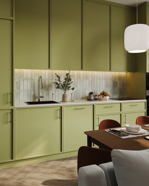 Фотография: Кухня и столовая в стиле Современный, Квартира, Проект дня, Москва, Монолитный дом, 40-60 метров, ЖК «Holland Park», Гера Остин, Анна Лаковская – фото на INMYROOM