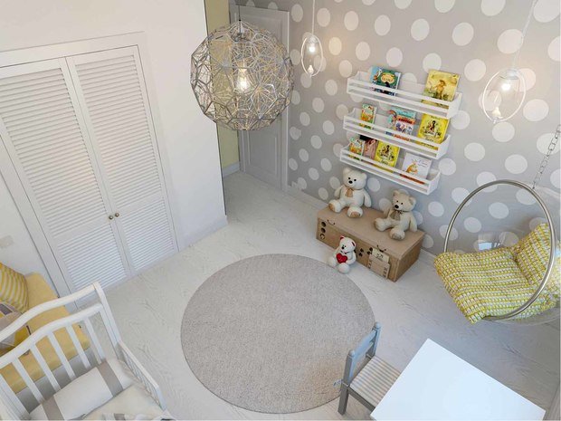 Фото из портфолио "Солнце и небо". Проект квартиры 78 кв.м. – фотографии дизайна интерьеров на INMYROOM