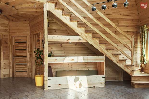 Фотография: Прихожая в стиле Эко, Прованс и Кантри, Современный, Дом, Россия, Проект недели, Дом и дача, Герой InMyRoom, деревянный дом, Королев, каркасный дом, Скайдом.рф, Скайдом – фото на INMYROOM