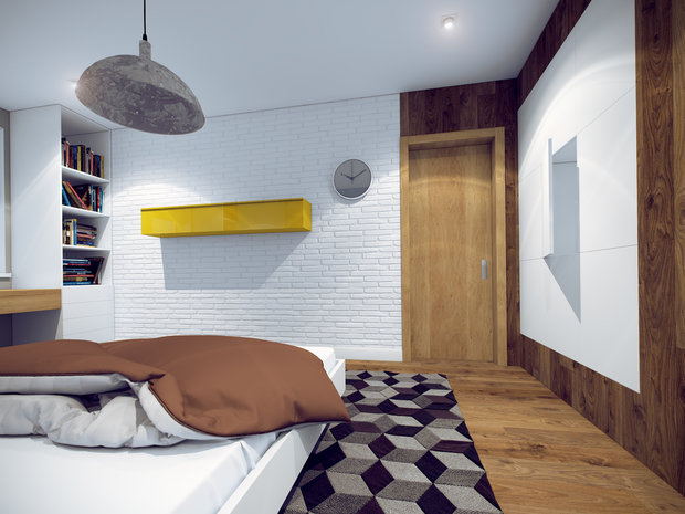 Фотография: Спальня в стиле Лофт, Современный, Квартира, Дома и квартиры, Москва – фото на INMYROOM