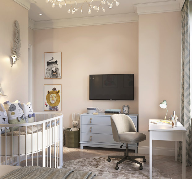 Фото из портфолио Нежная неоклассика – фотографии дизайна интерьеров на INMYROOM