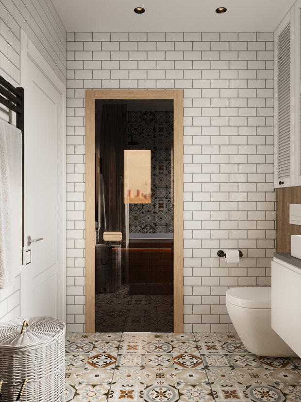 Фотография: Ванная в стиле Скандинавский, Дом, Проект недели, Дом и дача, Ленинградская область, 4 и больше, Более 90 метров, Анастасия Рамазанова – фото на INMYROOM