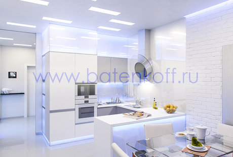 Дизайн проект кухни в современном стиле от Батенькофф 