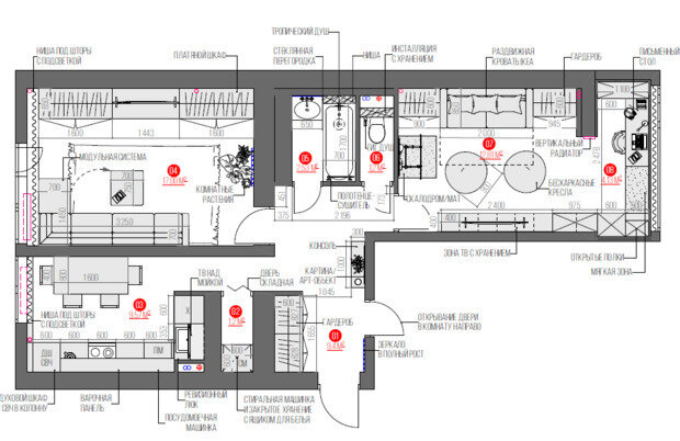 Фотография: Планировки в стиле , Современный, Квартира, Проект дня, Москва, И-522А, Панельный дом, 3 комнаты, 60-90 метров, Ольга Филиппова – фото на INMYROOM