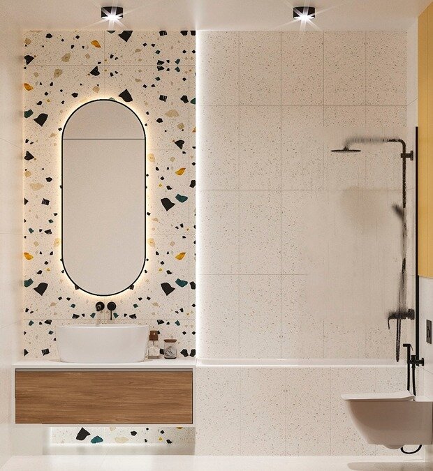 Фотография: Ванная в стиле Современный, Минимализм, Квартира, Проект недели, Санкт-Петербург, 2 комнаты, 60-90 метров, Монолитно-кирпичный, Студия дизайна Максимаджи – фото на INMYROOM