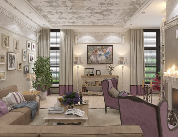 Фотография: Гостиная в стиле Прованс и Кантри, Классический, Дом, Дома и квартиры, Прованс, Проект недели – фото на INMYROOM