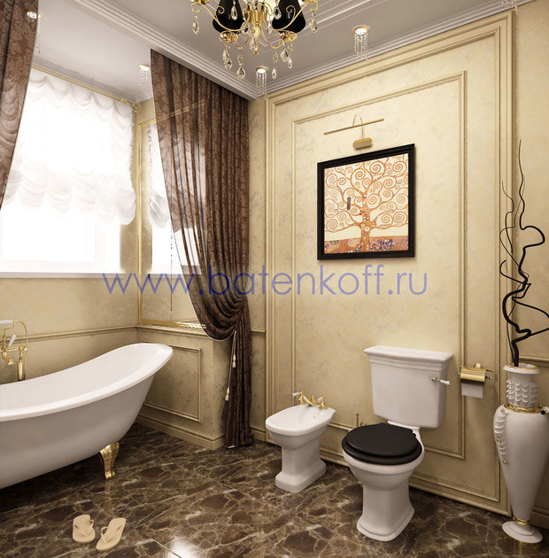 Фото из портфолио Дизайн проект классической ванной комнаты в Сысерти – фотографии дизайна интерьеров на InMyRoom.ru