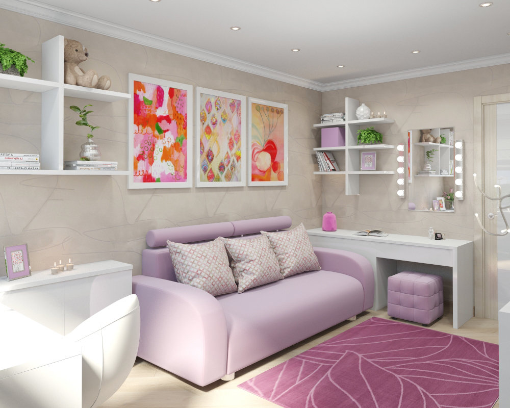 Фото из портфолио Детская для девочки-подростка в лиловых оттенках – фотографии дизайна интерьеров на INMYROOM Фото из портфолио Детская для девочки-подростка в лиловых оттенках – фотографии дизайна интерьеров на INMYROOM