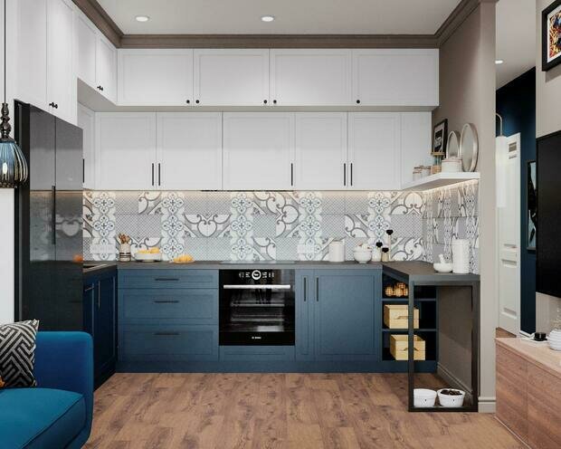 Фотография: Кухня и столовая в стиле Скандинавский, Современный, Эклектика, Квартира, Проект недели, Санкт-Петербург, Монолитный дом, 3 комнаты, 60-90 метров, VizDiz, Илона Ореховская – фото на INMYROOM