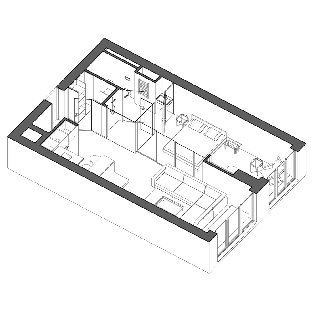 Фотография: Планировки в стиле , Современный, Квартира, Студия, Минимализм, Проект недели, Монолитный дом, 40-60 метров, Батуми, Грузия, VAE design & architecture – фото на INMYROOM Фотография: Планировки в стиле , Современный, Квартира, Студия, Минимализм, Проект недели, Монолитный дом, 40-60 метров, Батуми, Грузия, VAE design & architecture – фото на INMYROOM