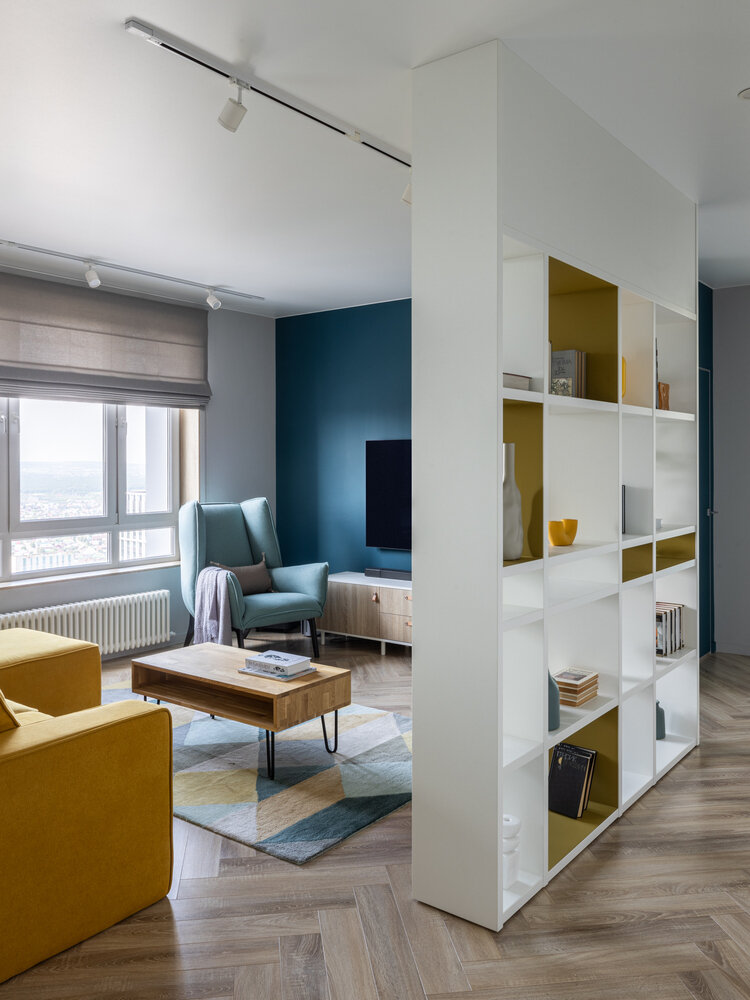 Фотография: Гостиная в стиле Современный, Скандинавский, Квартира, Проект дня, 3 комнаты, 60-90 метров, Уфа, Эльмира Галимова – фото на INMYROOM Фотография: Гостиная в стиле Современный, Скандинавский, Квартира, Проект дня, 3 комнаты, 60-90 метров, Уфа, Эльмира Галимова – фото на INMYROOM