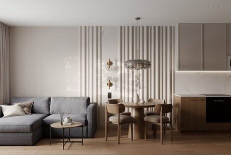 Интерьер однокомнатной квартиры в ЖК Кронштадтский