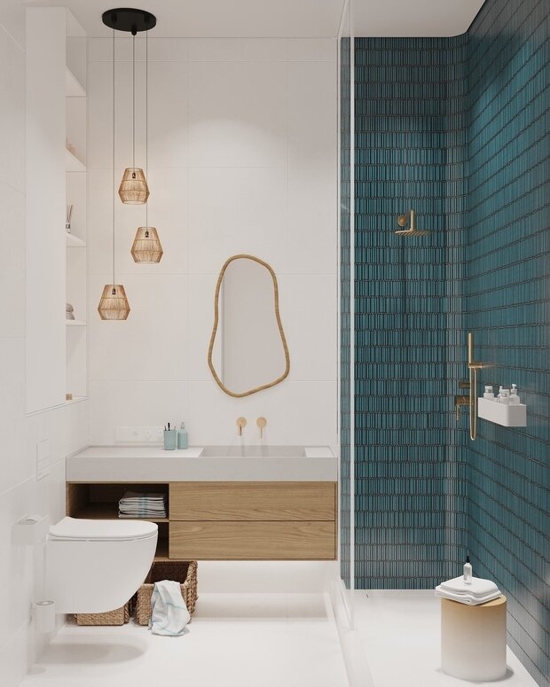 Фотография: Ванная в стиле Современный, Эко, Бохо, Квартира, Проект дня, Москва, 3 комнаты, 60-90 метров, terracotta.buro, Илона Рафикова – фото на INMYROOM